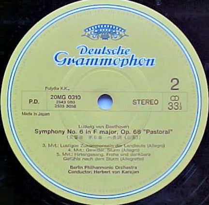 Ludwig van Beethoven - Symphony No.6 "Pastoral" Berlin Philharmonic Orchestra Herbert Von Karajan (Vinyl, LP, Album, Reissue) Good Plus (G+) / Very Good (VG)