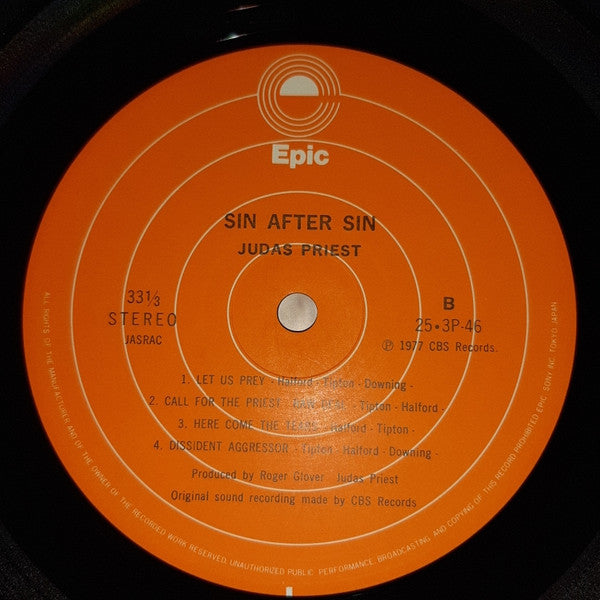 Judas Priest - Sin After Sin = 背信の門 (Vinyl, LP, Album, Reissue)
