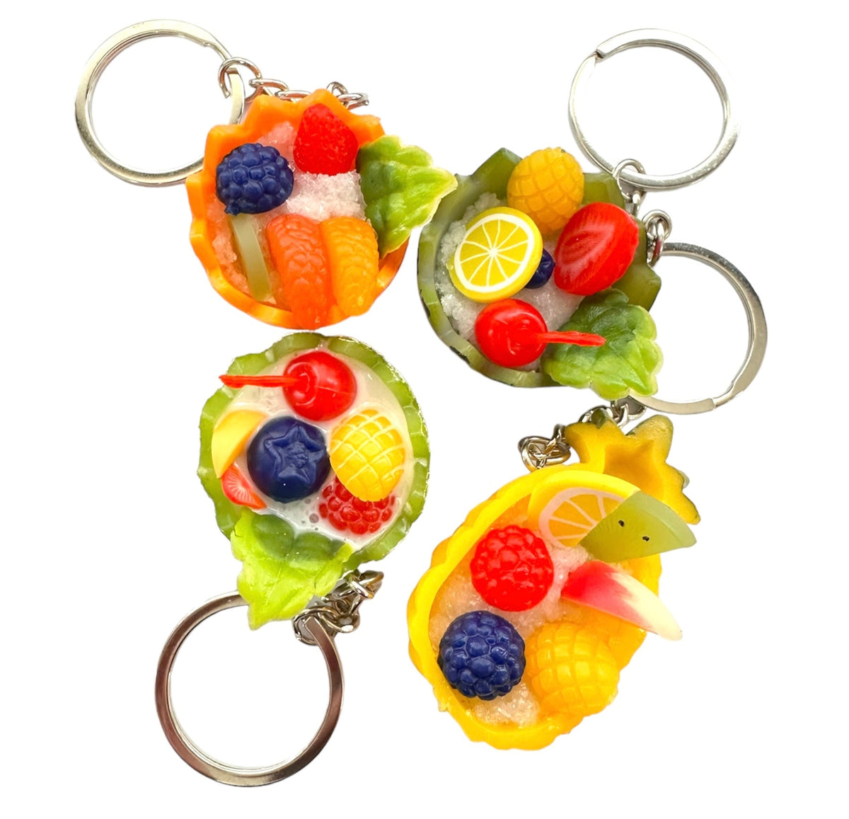 3D Cute Fruit Bowl Keychain / 3D キュートフルーツボウルキーリング
