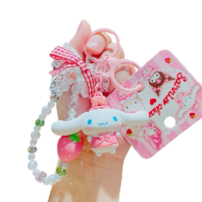 Sanrio Big Strawberry w/ Red Ribbon 3D Keyring/サンリオ 大きないちご 赤いリボン付き 3Dキーホルダー