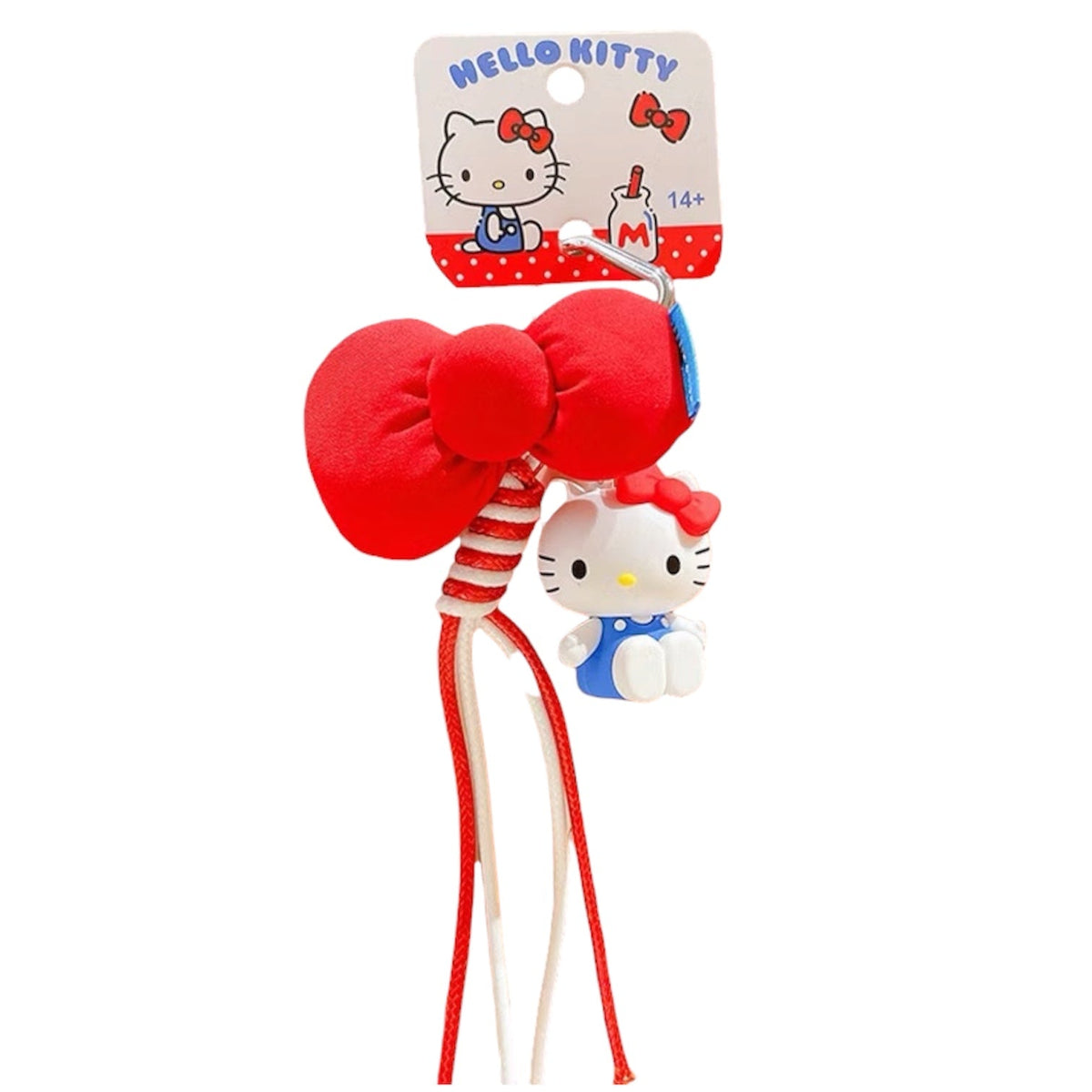 Sanrio Kitty Big Puffy Red Ribbon 3d keyring /サンリオ キティちゃん 大きなふわふわの赤いリボン 3Dキーホルダー