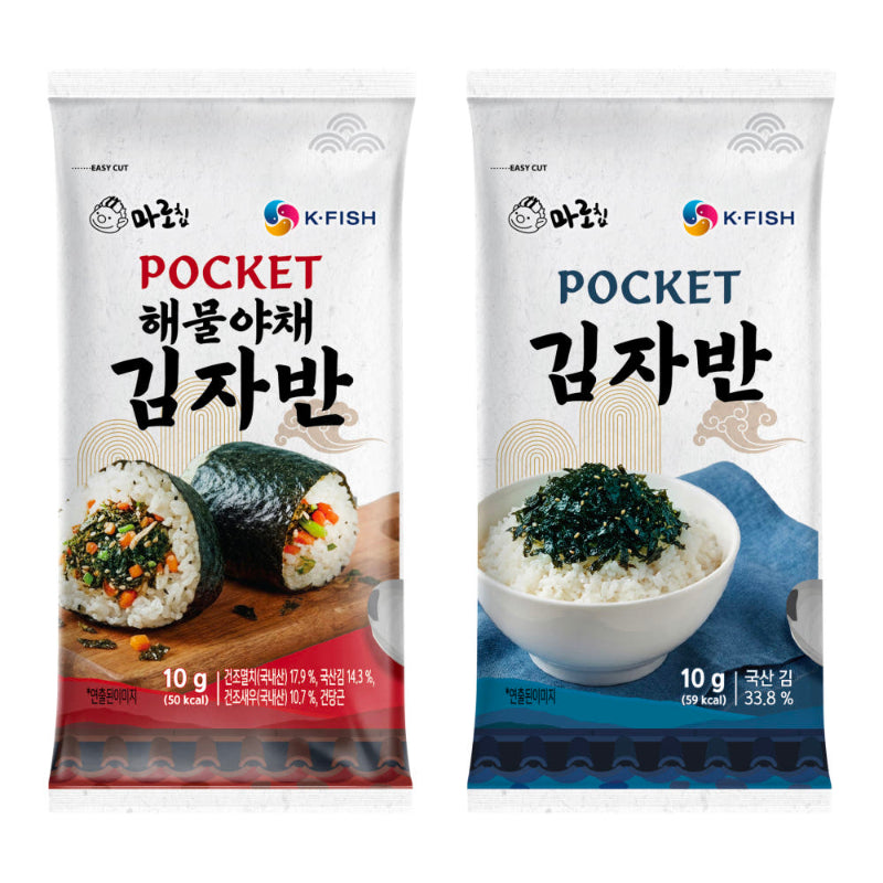 ポケット キムジャバン 10包入 韓国のり ふりかけ 食べきり個包装 海苔 海鮮野菜 おにぎり ごはんのお供