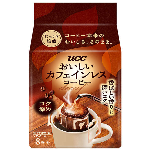 UCC おいしいカフェインレスコーヒー ドリップコーヒー コク深め (7g×8P)×12(6×2)袋入【日本出荷】