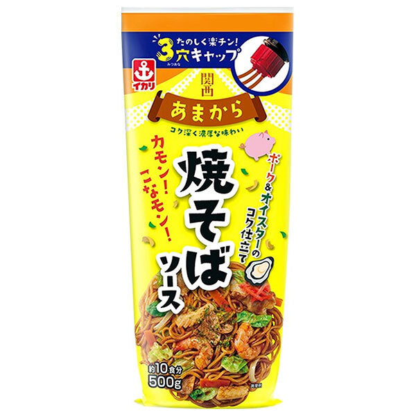 イカリソース 関西あまから 焼そばソース 500g×10本入【日本出荷】