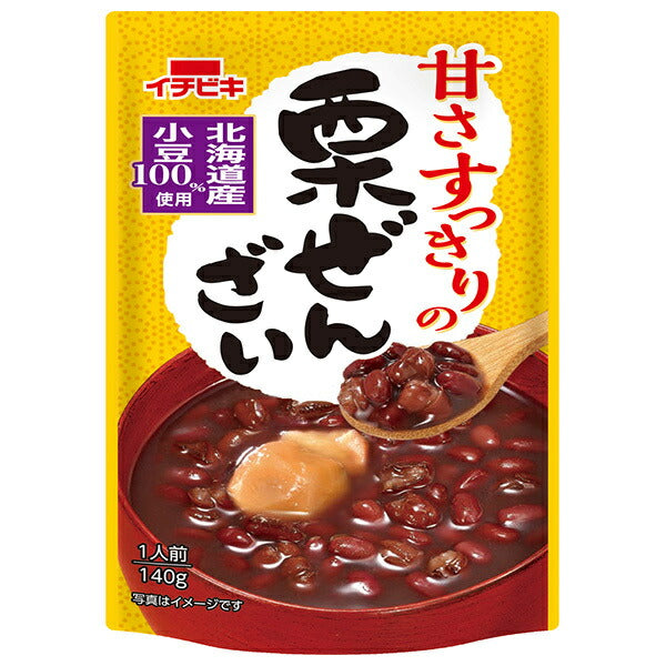 イチビキ 甘さすっきりの栗ぜんざい 140g×20(10×2)袋入【日本出荷】