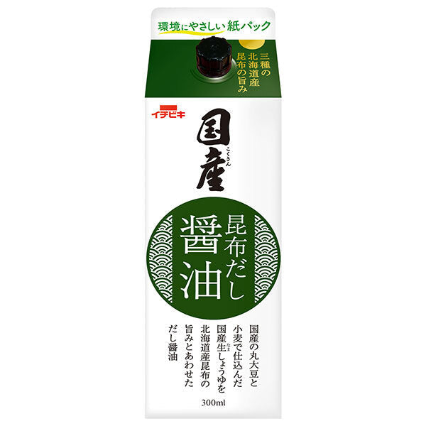 イチビキ 国産昆布だし醤油 300ml紙パック×8本入【日本出荷】