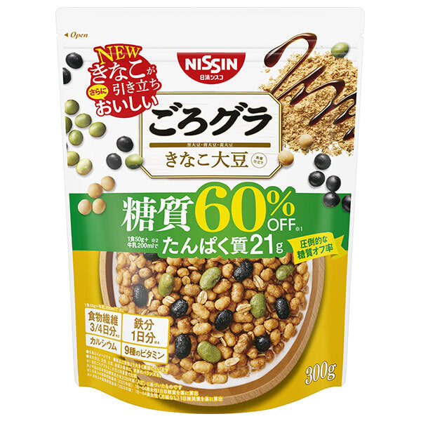 日清シスコ ごろグラ 糖質60%オフ きなこ大豆 300g×8袋入【日本出荷】