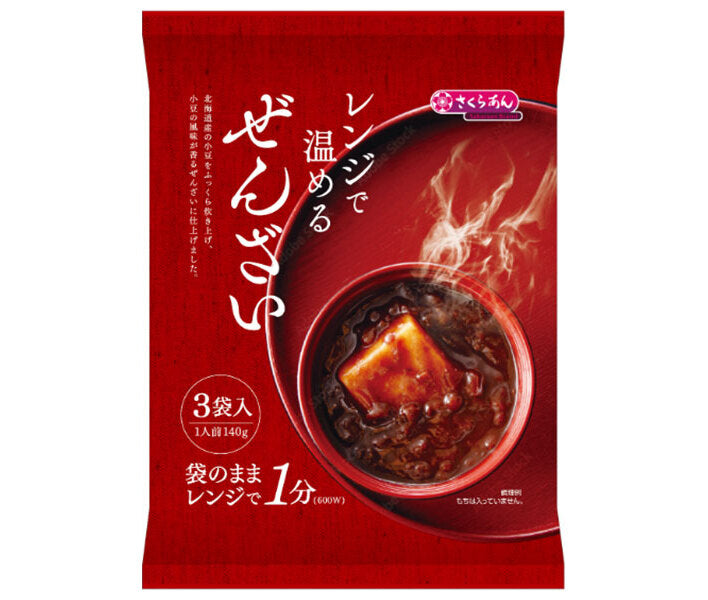 谷尾食糧工業 レンジで温めるぜんざい3人前 (140g×3袋)×12袋入【日本出荷】