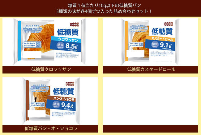 パネックス KOUBO 低糖質3種詰め合わせセット 12個入【日本出荷】
