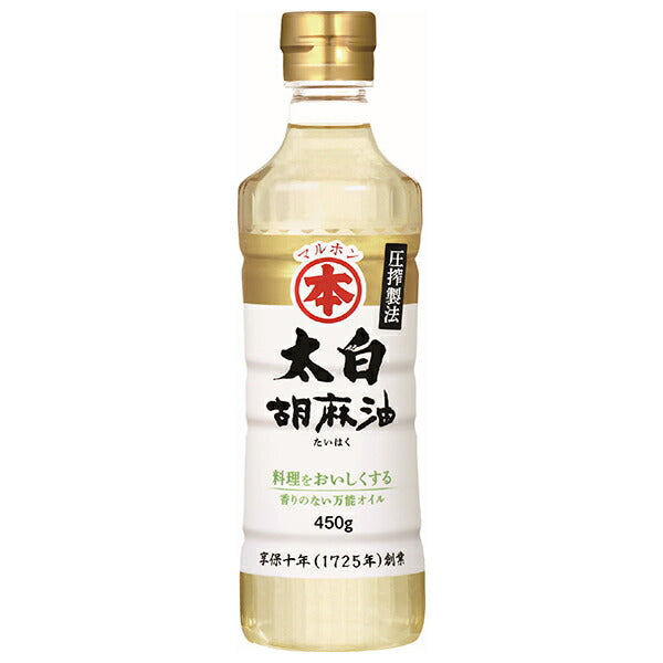 竹本油脂 マルホン 太白胡麻油 450gペットボトル×6本入【日本出荷】