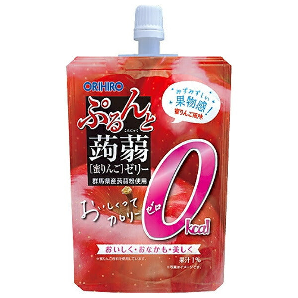 オリヒロ ぷるんと蒟蒻ゼリー カロリーゼロ 蜜りんご 130gパウチ×48本入【日本出荷】