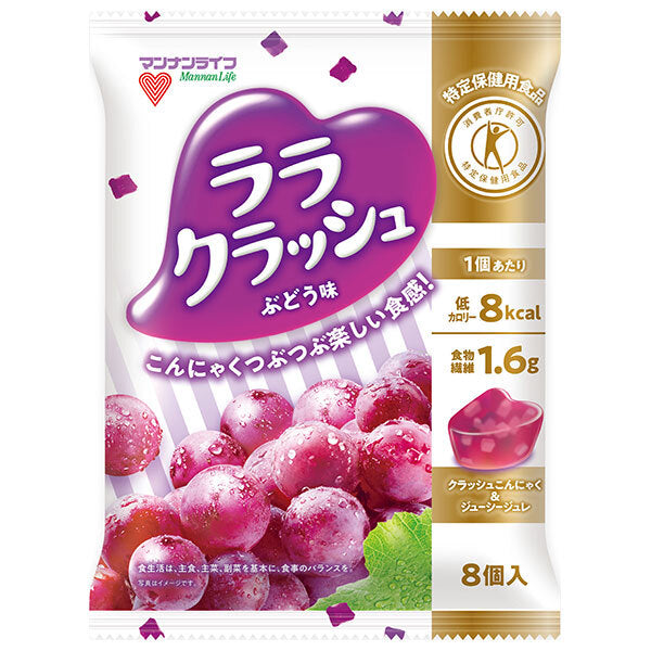 Mannan Life Konnyaku Batake Lala Crush Grape Flavor (Food for Specified Health Uses) (24g x 8 bags) x 12 bags (Ships from Japan)