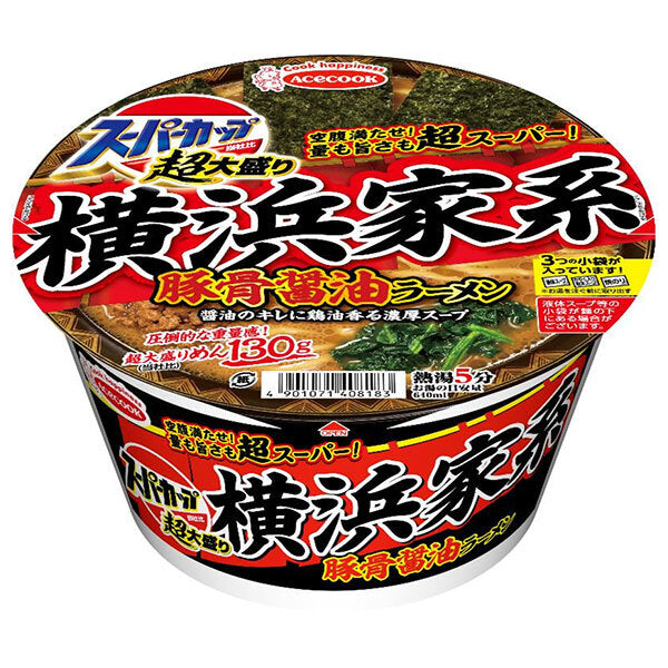 エースコック スーパーカップ超大盛り 横浜家系豚骨醤油ラーメン 170g×12個入【日本出荷】
