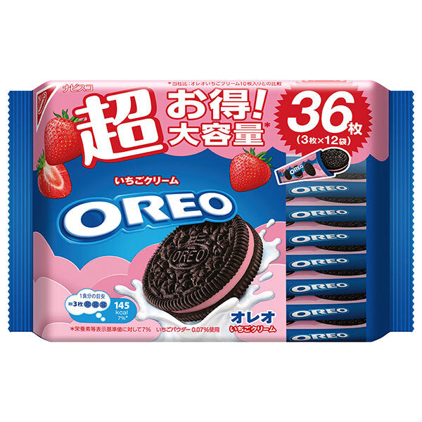 モンデリーズ ジャパン オレオ メガパック いちごクリーム 36枚×12個入【日本出荷】