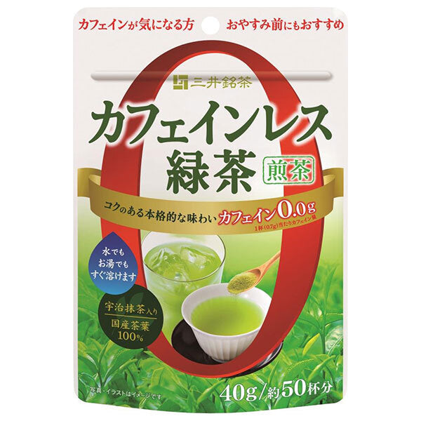 三井農林 三井銘茶 カフェインレス緑茶 煎茶 40g×24(6×4)個入【日本出荷】