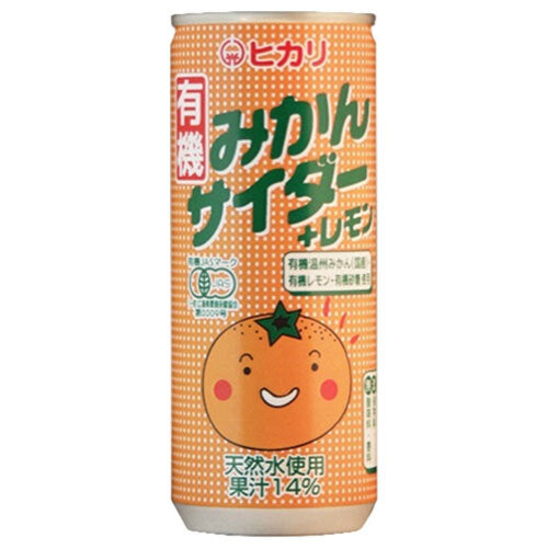 光食品 有機みかんサイダー+レモン 250ml缶×30本入【日本出荷】