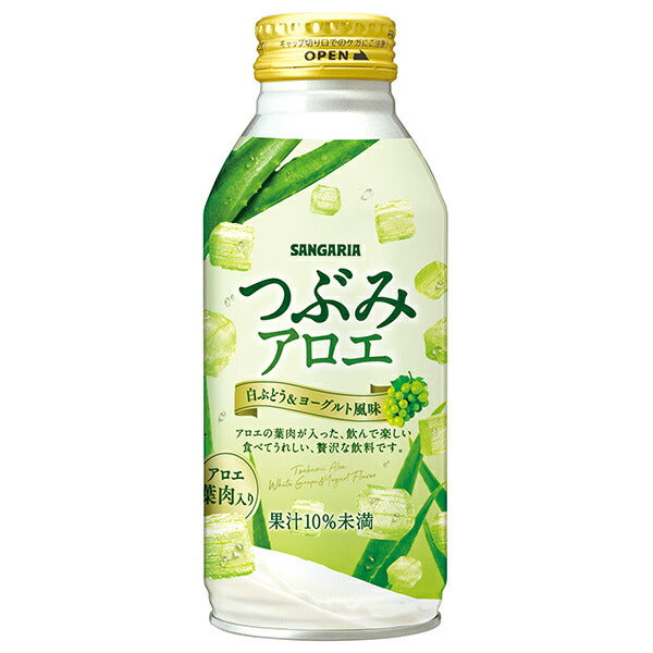 サンガリア つぶみアロエ 380gボトル缶×24本入【日本出荷】