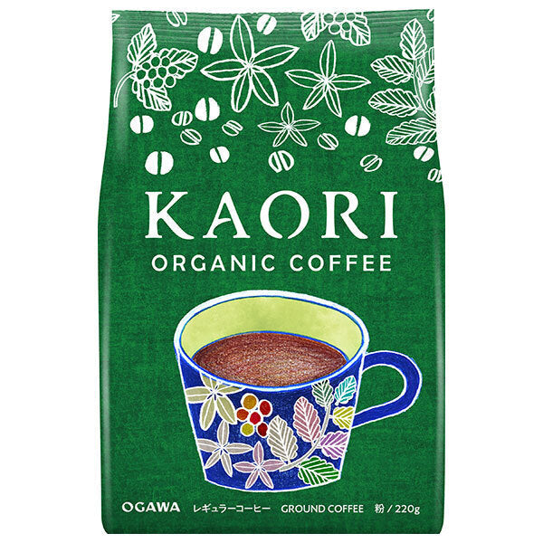 小川珈琲 カオリ オーガニックコーヒー(粉) 220g×12袋入【日本出荷】