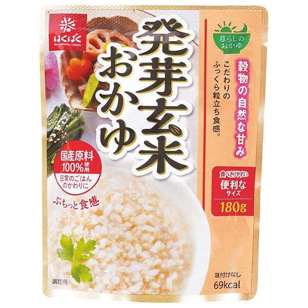 はくばく 暮らしのおかゆ 発芽玄米おかゆ 180g×24(8×3)袋入【日本出荷】