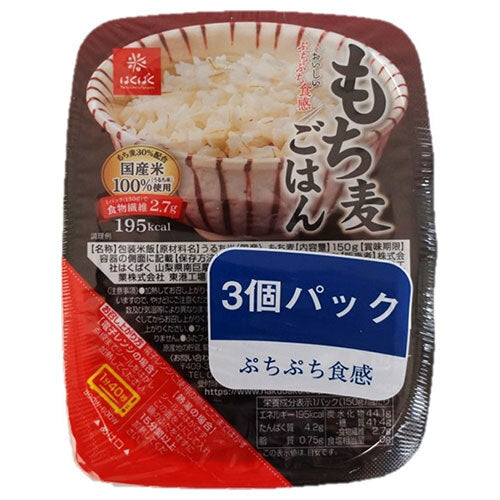 Hakubaku Mochibarley, Aseptic Pack, 3-Pack, 450g (150g x 3) x 12 Packs
