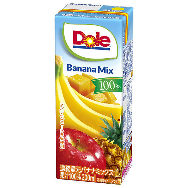 雪印メグミルク Dole ドール バナナミックス 100% 200ml紙パック×18本入【日本出荷】