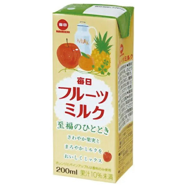 毎日牛乳 毎日フルーツミルク 200ml紙パック×24本入【日本出荷】