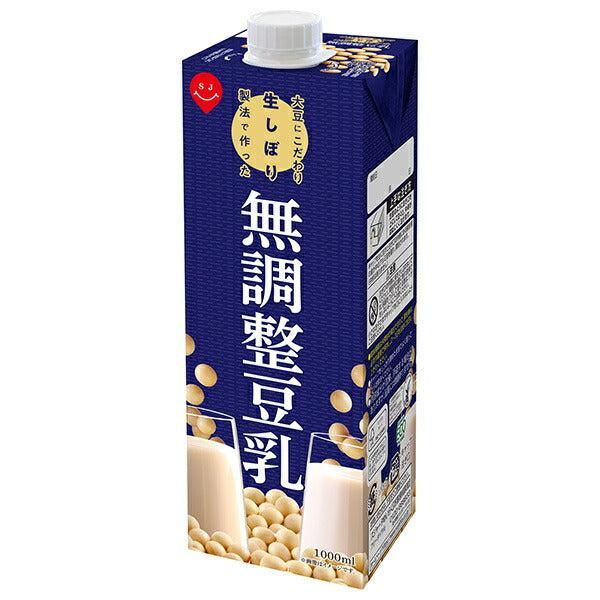 スジャータ 大豆にこだわり生しぼり製法で作った無調整豆乳 1000ml紙パック×6本入【日本出荷】