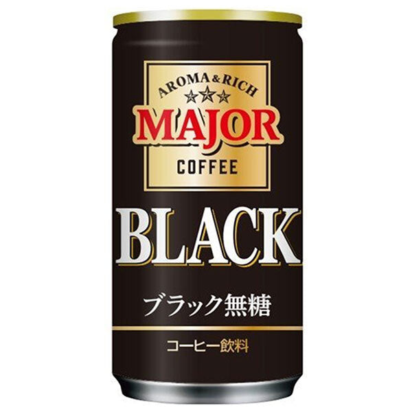 日本ヒルスコーヒー MAJOR 香りとコク ブラック無糖 185g缶×30本入【日本出荷】