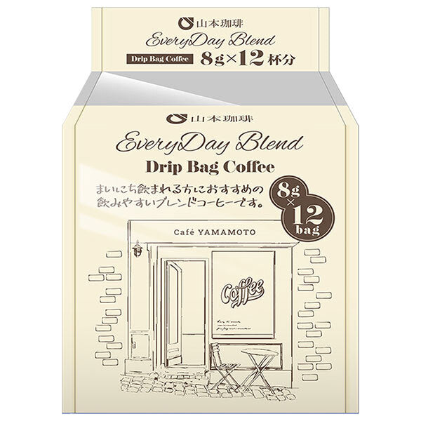 山本珈琲 エブリデイブレンド ドリップバッグ (8g×12P)×6袋入【日本出荷】