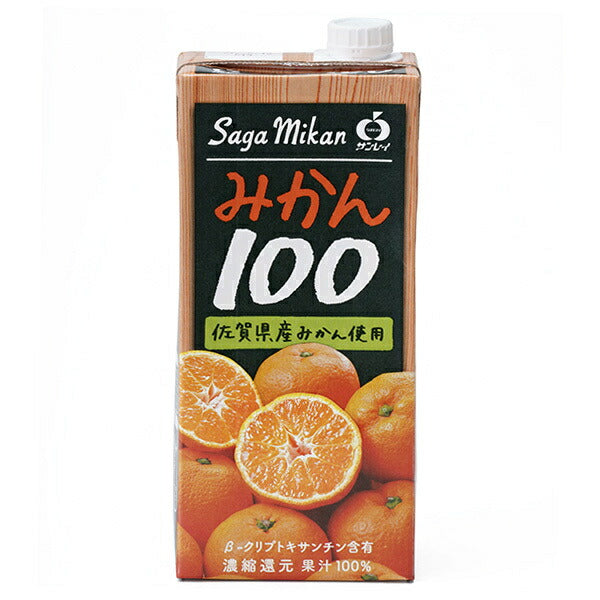 JAビバレッジ佐賀 みかん100 1L紙パック×6本入【日本出荷】