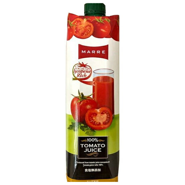 マルレ 100%トマトジュース 1L紙パック×12本入【日本出荷】