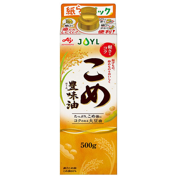 J-オイルミルズ AJINOMOTO こめ豊味油 500g×6本入【日本出荷】