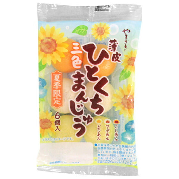 山崎製パン 薄皮ひとくち三色まんじゅう 夏 6個入×10袋入【日本出荷】