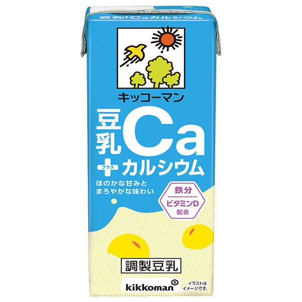 キッコーマン 豆乳+カルシウム 200ml紙パック×18本入【日本出荷】