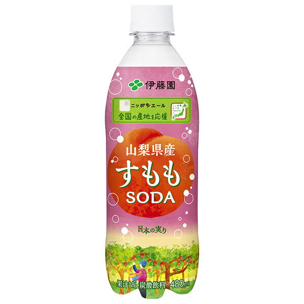 伊藤園 ニッポンエール 山梨県産すももソーダ 480mlペットボトル×24本入【日本出荷】
