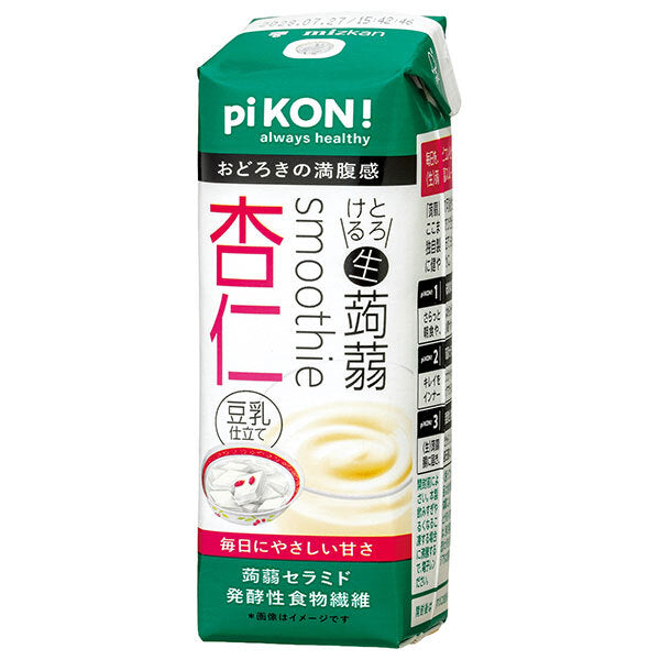 ミツカン pi KON! とろける 生蒟蒻 スムージー 杏仁 225ml×12本入【日本出荷】