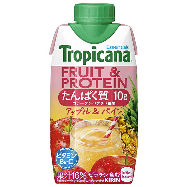 キリン トロピカーナ FRUIT&PROTEIN アップル&パイン 330ml紙パック×12本入【日本出荷】