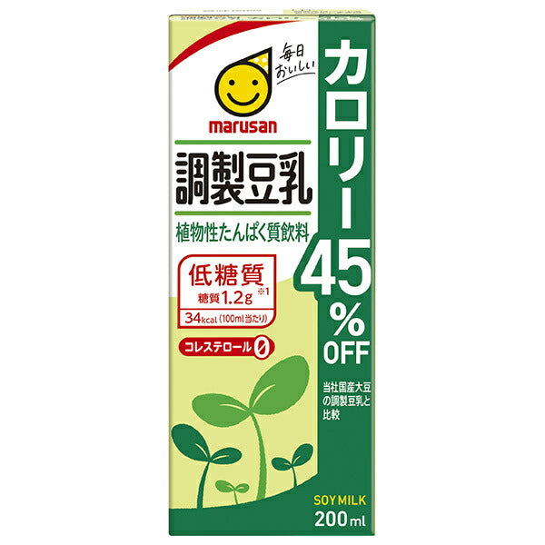 マルサンアイ 調製豆乳 カロリー45%オフ 200ml紙パック×24本入【日本出荷】