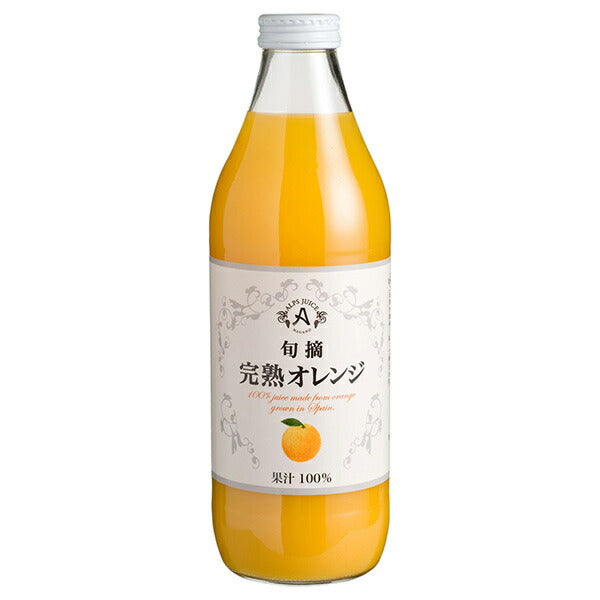アルプス 完熟オレンジジュース 1L瓶×12本入【日本出荷】