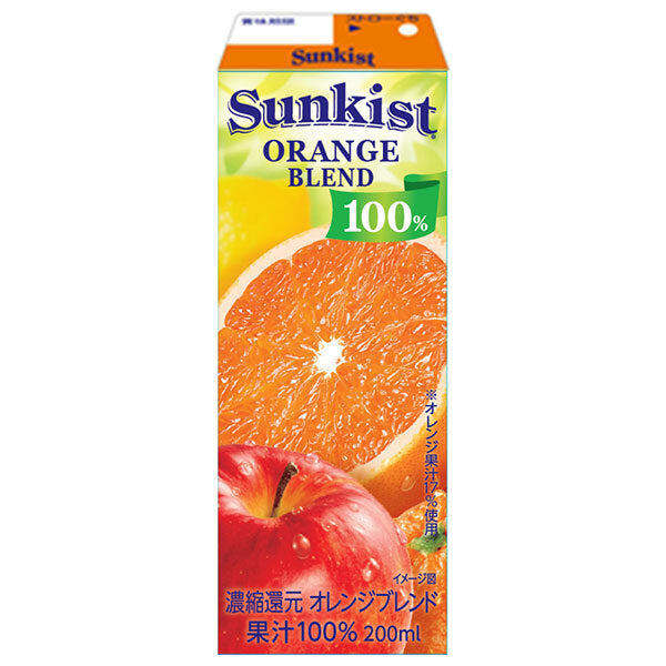 森永乳業 サンキスト 100%オレンジブレンド 200ml紙パック×24本入【日本出荷】