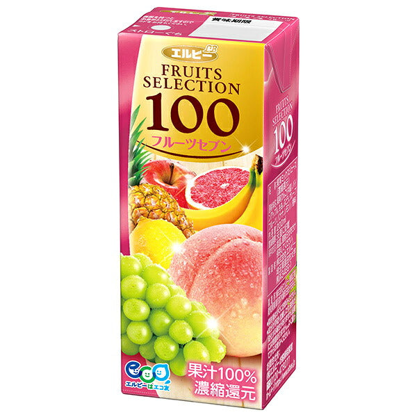 エルビー フルーツセレクション フルーツセブン100% 200ml紙パック×24本入【日本出荷】