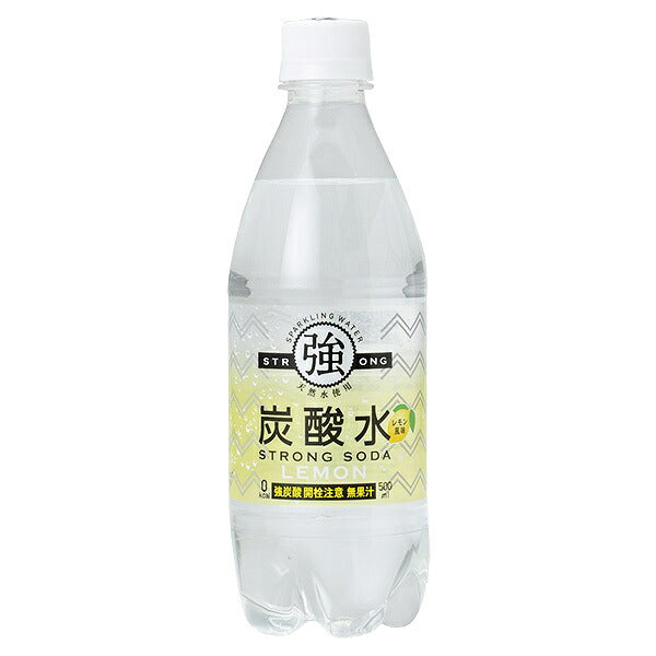 友桝飲料 強炭酸水レモン 500mlPET×24本入【日本出荷】