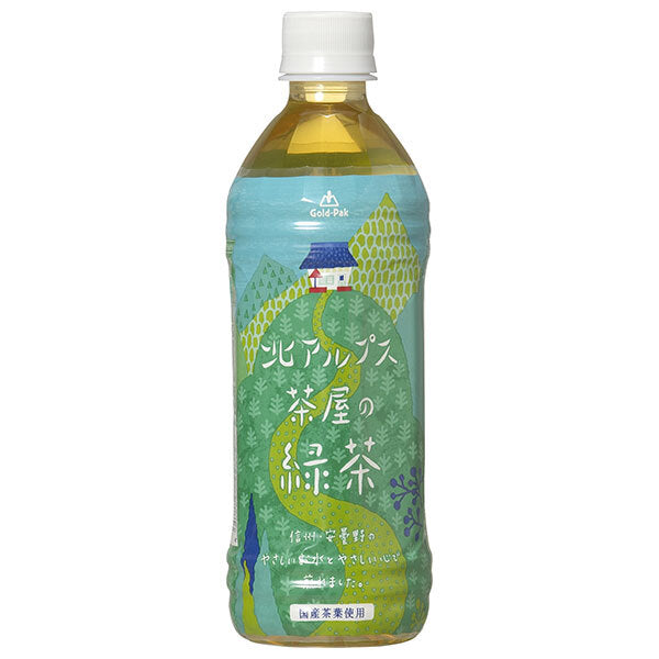 ゴールドパック 北アルプス茶屋の緑茶 500mlペットボトル×24本入【日本出荷】
