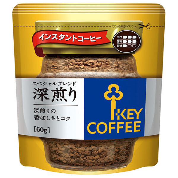 キーコーヒー インスタントコーヒー スペシャルブレンド 深煎り 詰替え用 60g×12袋入【日本出荷】
