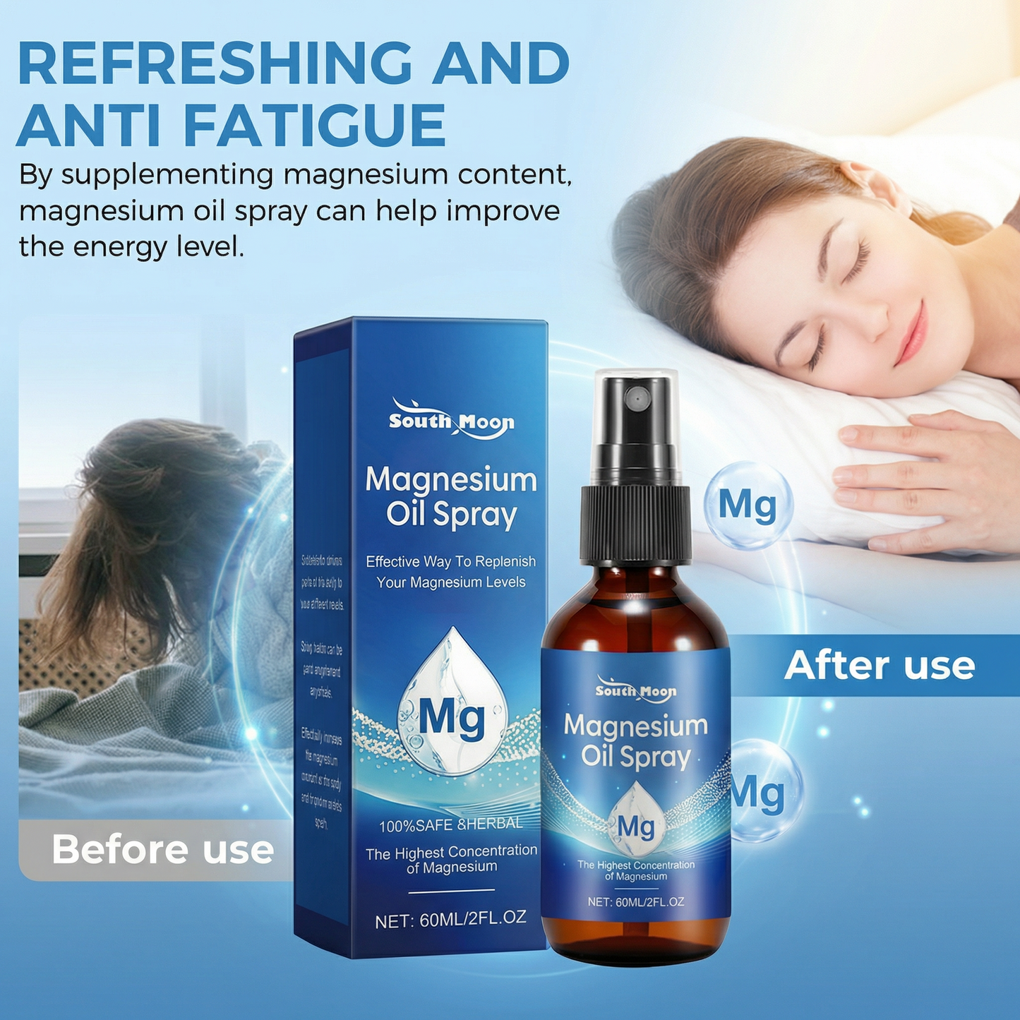 Magnesium Oil Sleep Spray With Tea Tree - Pre-Bedtime Relaxation and Skin Care