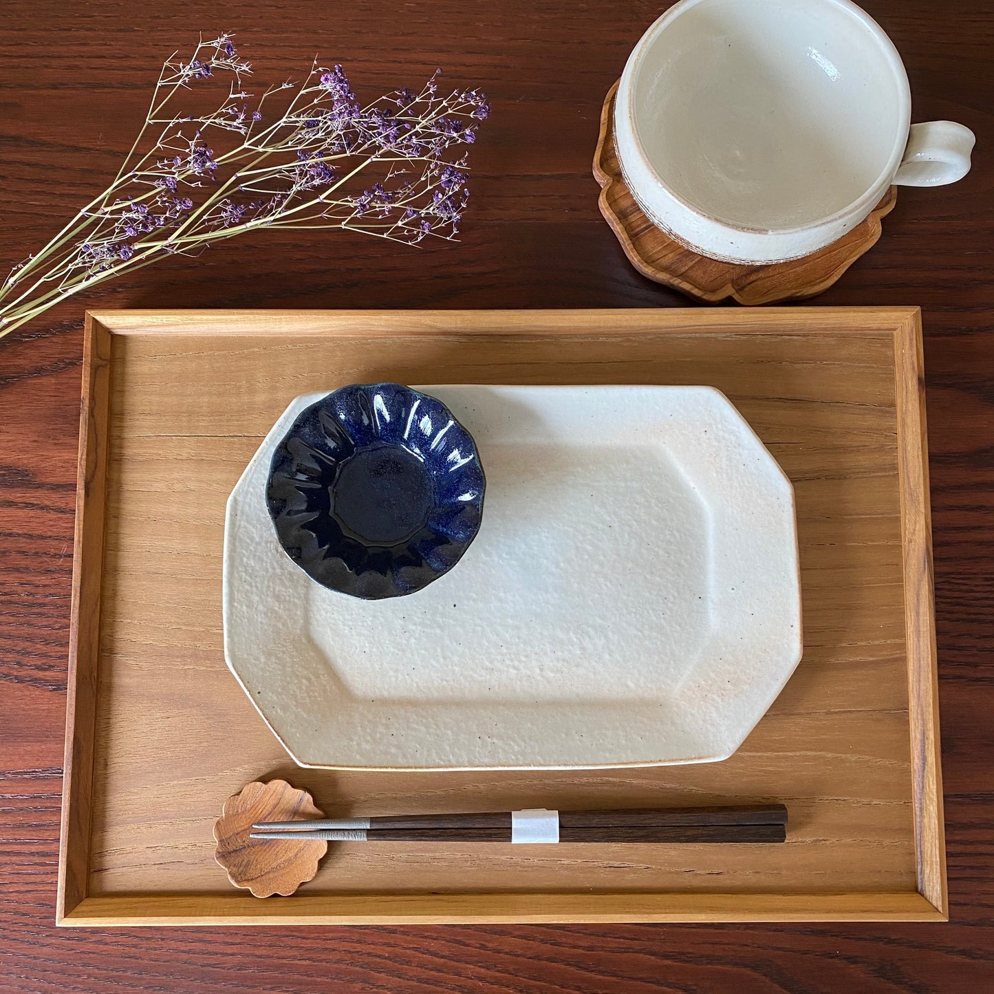 八角プレート 小 鉄散|古谷製陶所(信楽焼 陶器)【古46】