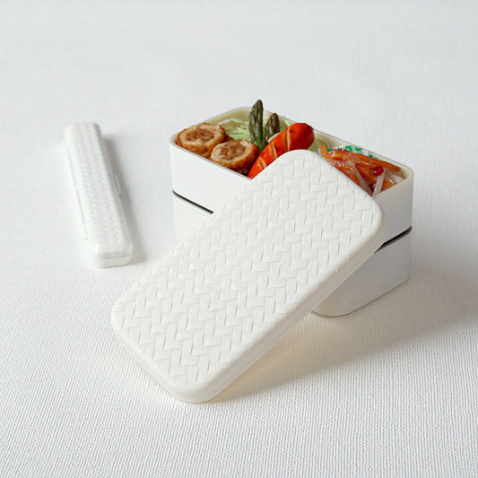 ajiro マットあじろ長角2段弁当箱 500ml