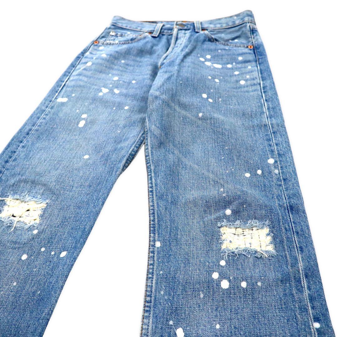 Levi's USA Made 90s 501 Denim Pants, Size 28, Blue, Painted and Distressed