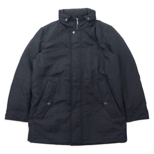 BURBERRY Shadow Check Down Jacket, Size M, Black, Nova Check, Retractable Hood, BBN77-723-09