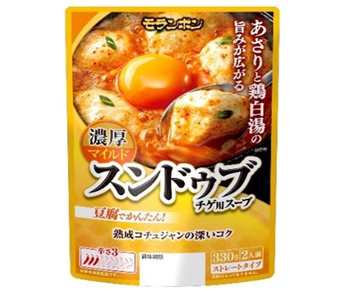 モランボン スンドゥブチゲ用スープ 濃厚マイルド 330g×10袋入【日本出荷】
